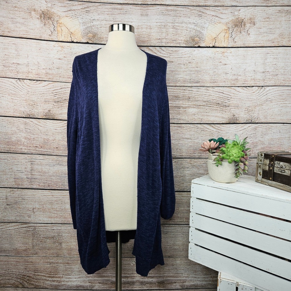 Gap Open Front Cardigan Knit Lightweight Casual Blue‎ XL